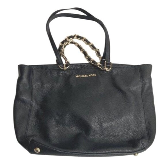 Michael Kors Black Leather Tote Bag - Picture 3 of 11